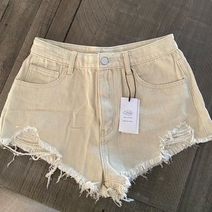 Cider white jean shorts